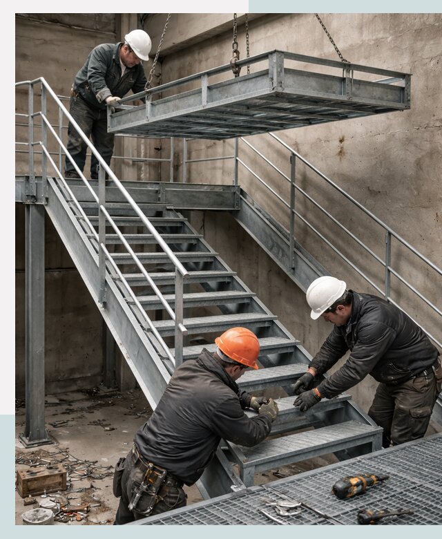 Изготовление и монтаж металлических лестниц и площадок в Алейске